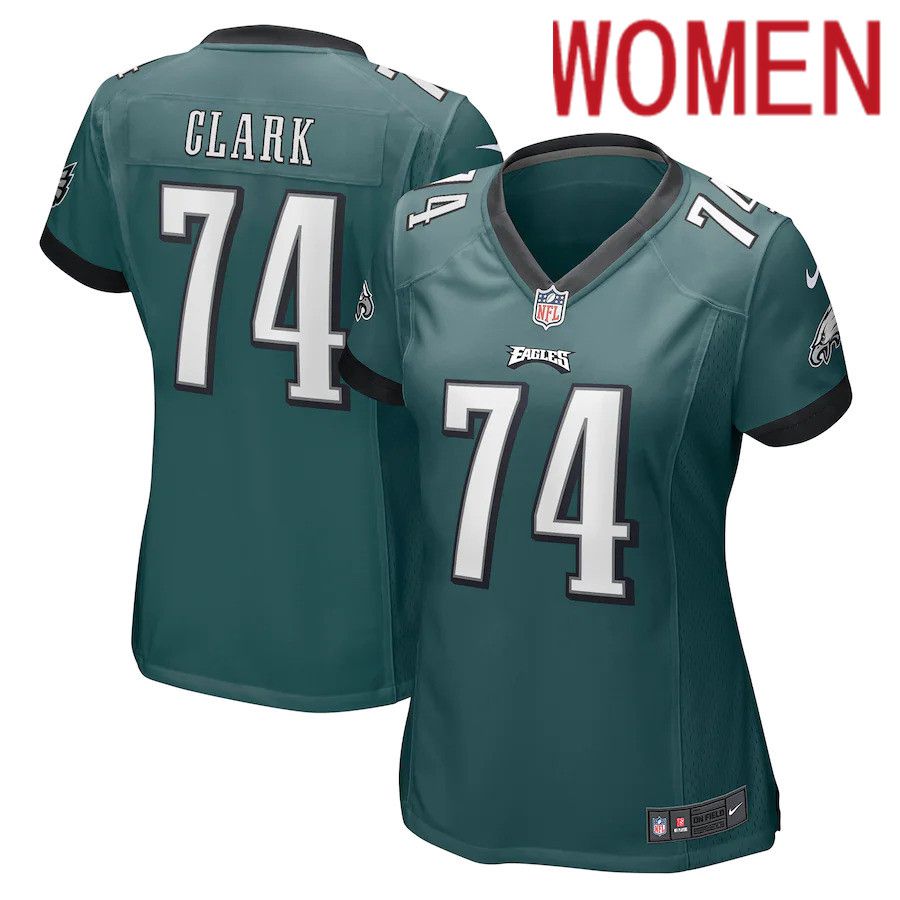 Women Philadelphia Eagles 74 LeRaven Clark Nike Midnight Green Game NFL Jersey